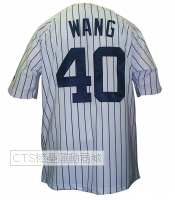 MLB NY#40WANG深藍條紋開扣球衣(美國進口限量發行)